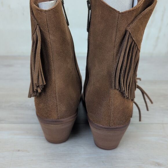 Sundance Vera Cruz Brown Suede Fringe “Cassadine Boots” Women's 39 New - Picture 7 of 7